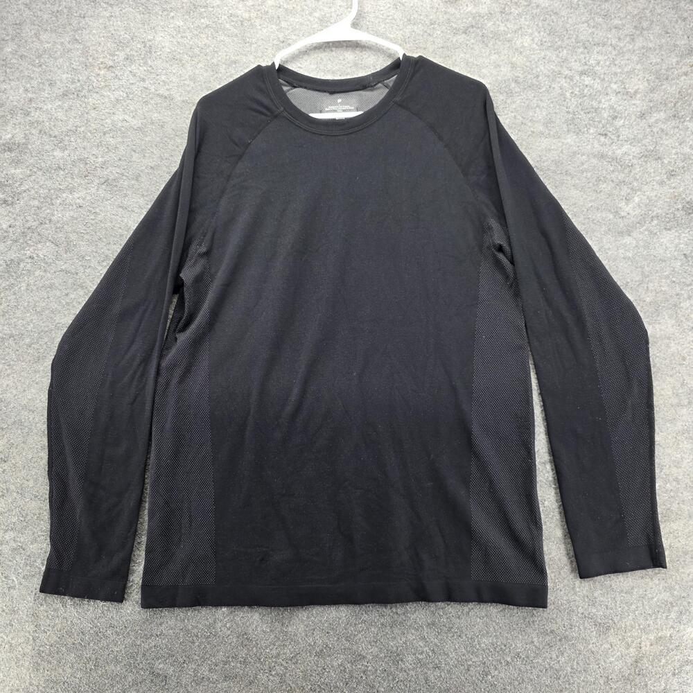 Fabletics Long Sleeve Shirt Mens Large Black Athletic Performance Nylon